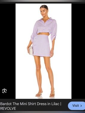 Bardot Lilac Linen shirt dress size small